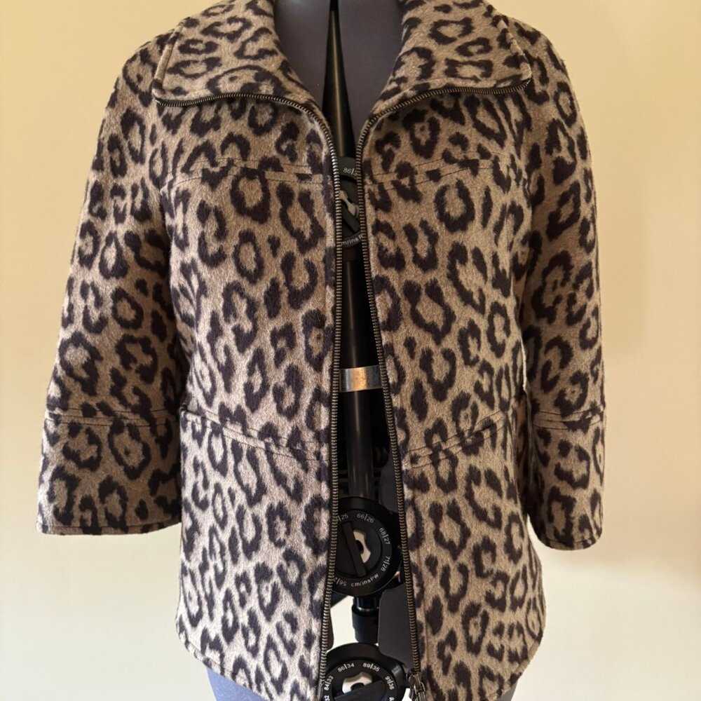 Carlisle size 0 wool/angora leopard print jacket